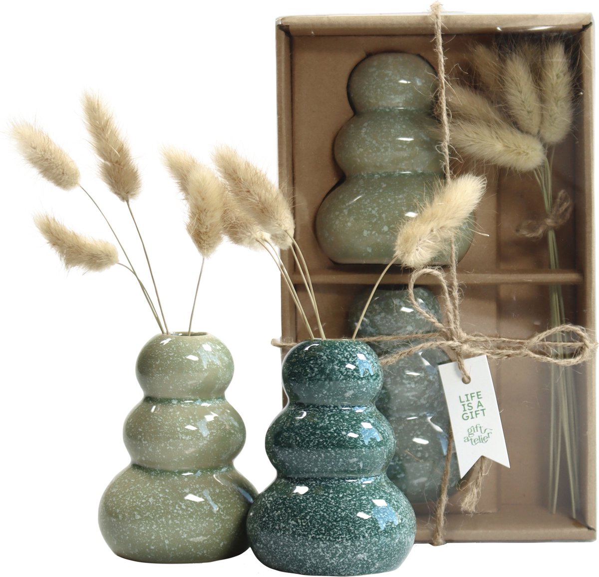 Giftset - vaasjes - Groen