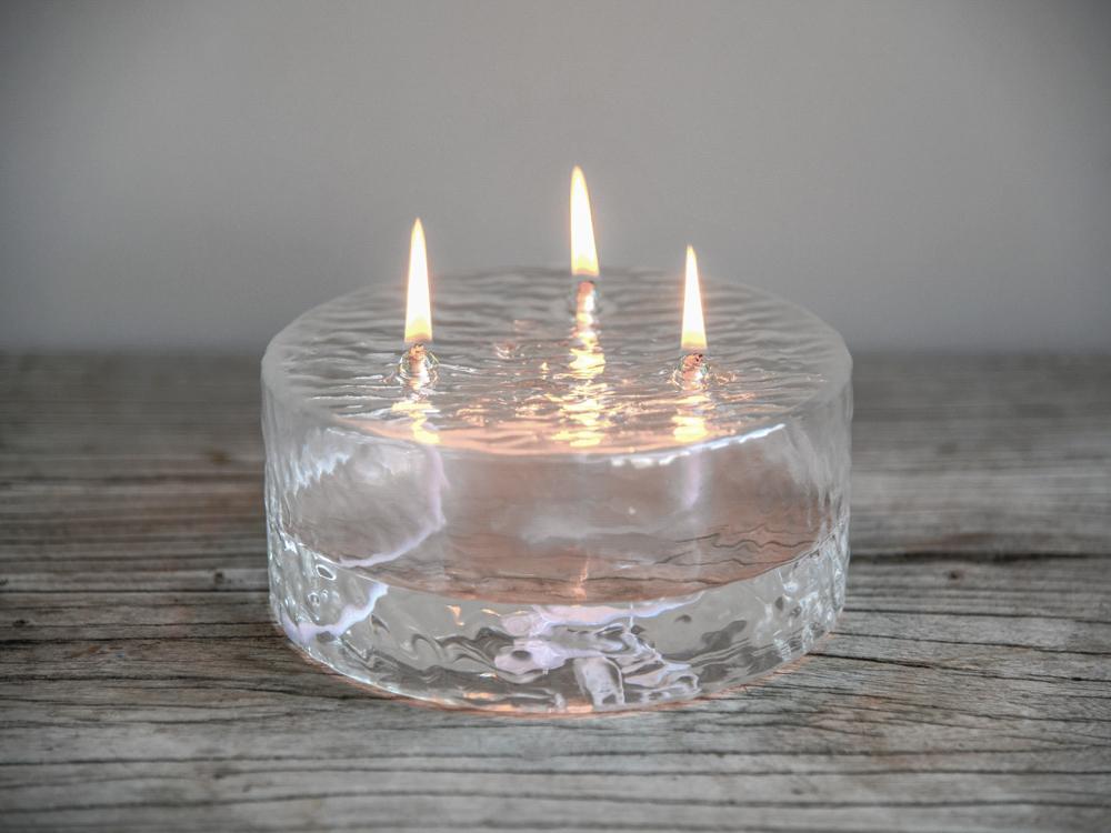 Olielamp - 3 Wieken - L