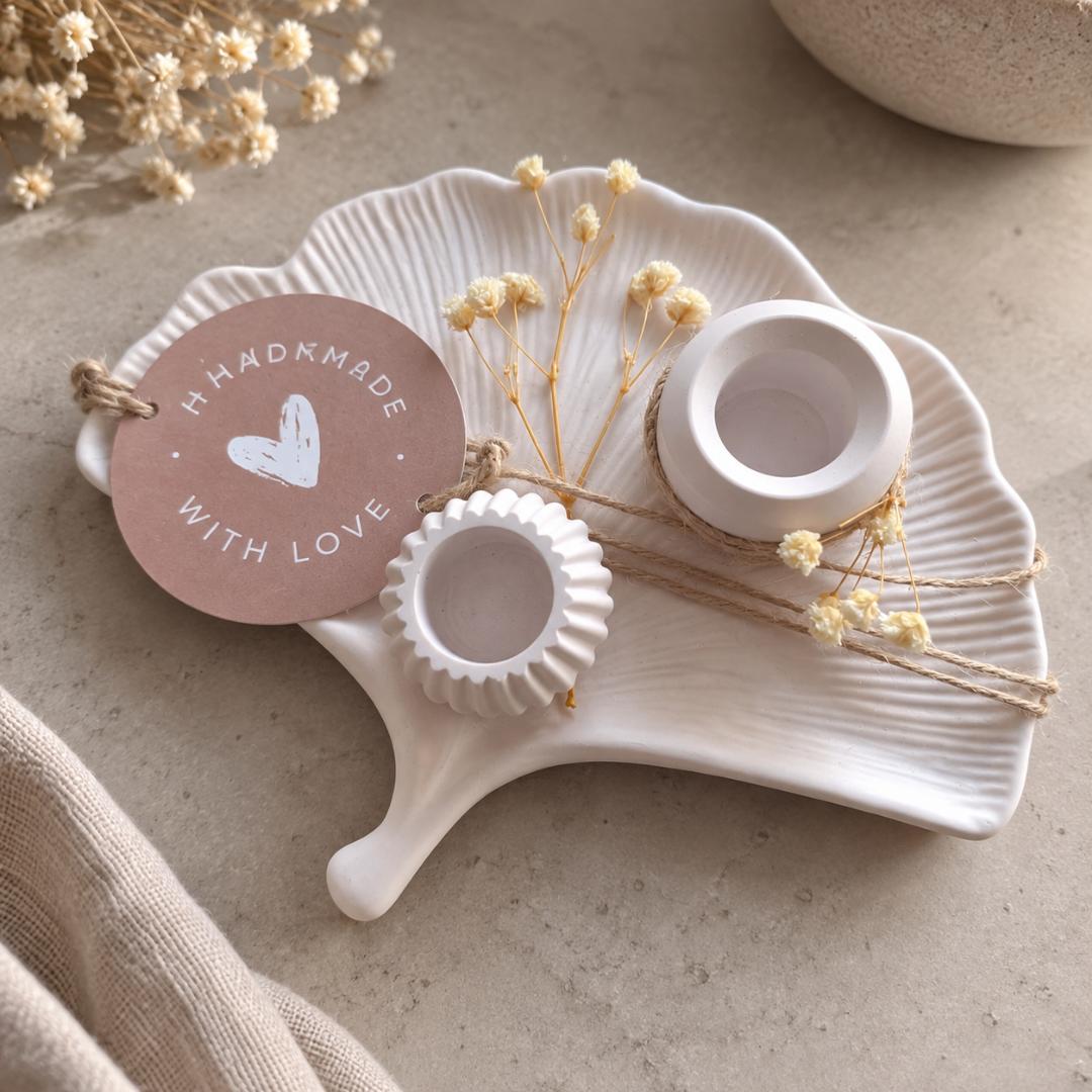 Leaf Tray - Soft Pink *incl. 2 kaarshouders