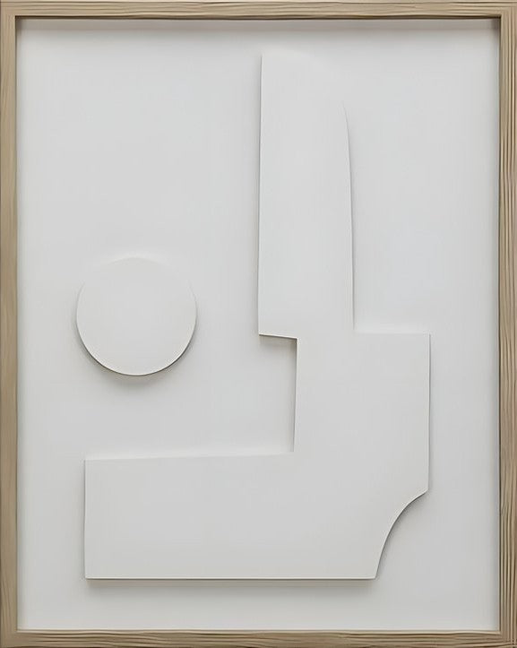 Schilderij - Reliëf - Off White
