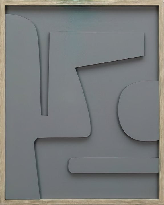 Schilderij - Reliëf - Grey