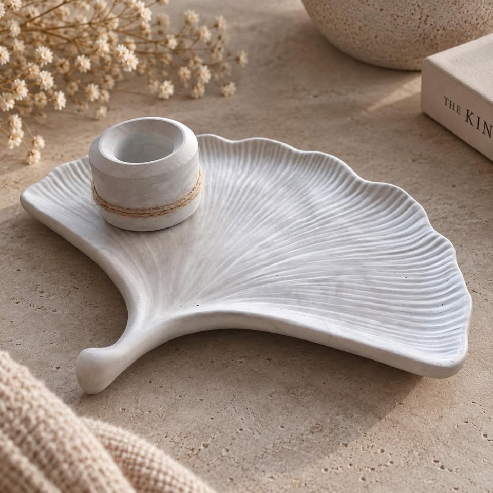 Leaf Tray - Soft Grey *incl. 1 kaarshouder