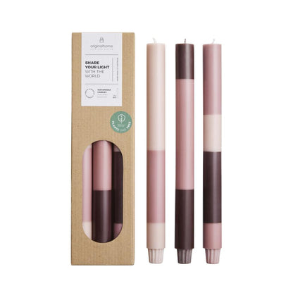 Original Home - Kaarsen Gelaagd Rosé (Set van 3)