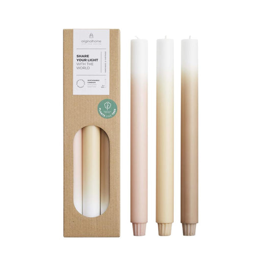 Original Home - Kaarsen Overloop Limestone (Set van 3)