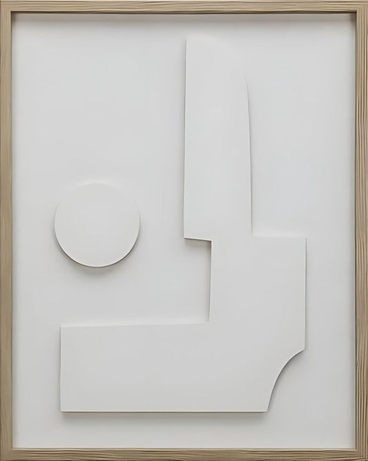 Schilderij - Reliëf - Off White