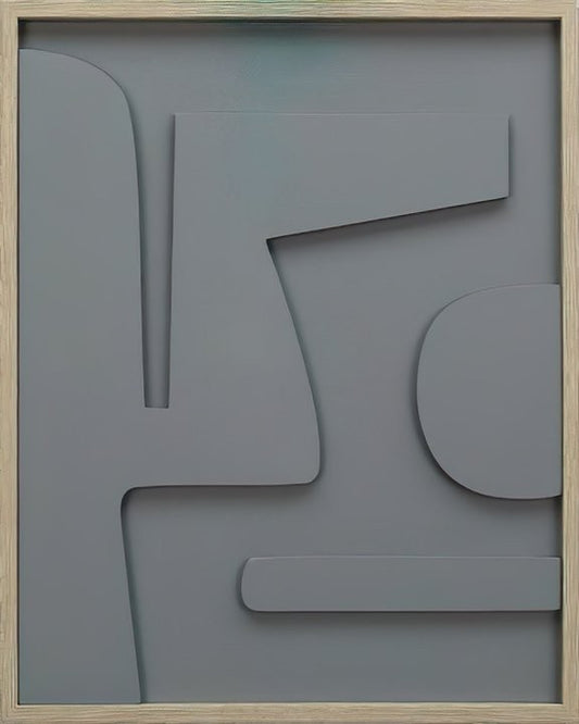 Schilderij - Reliëf - Grey
